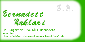 bernadett maklari business card